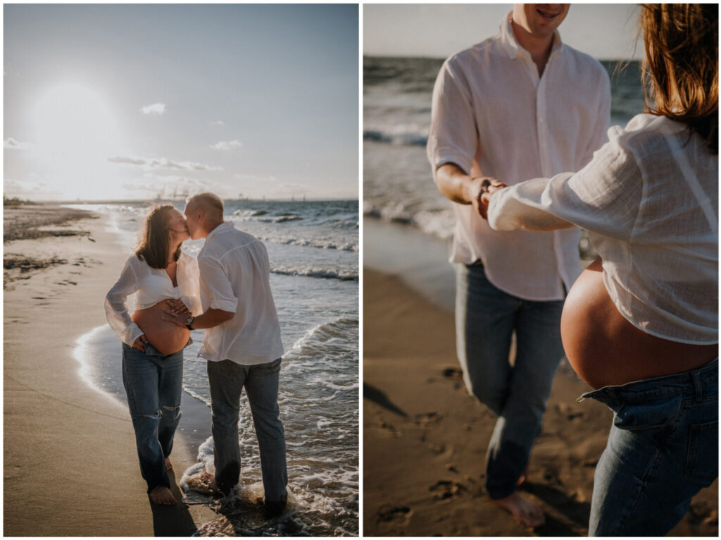 sesja ciazowa plaza morze trojmiasto fotograf