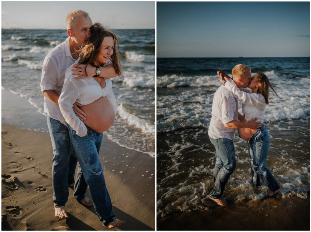 sesja ciazowa plaza morze trojmiasto fotograf