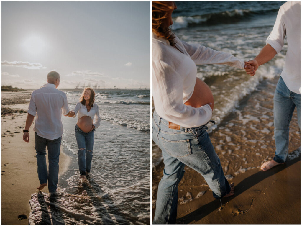 sesja ciazowa plaza morze trojmiasto fotograf